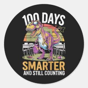 100ste dag Grappige Outfit Leraar & Student 10 Ronde Sticker