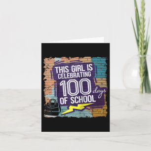 100ste dag grappige outfit voor meisjes 100 dagen  kaart
