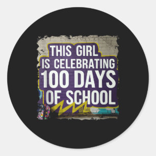 100ste dag grappige outfit voor meisjes 100 dagen ronde sticker