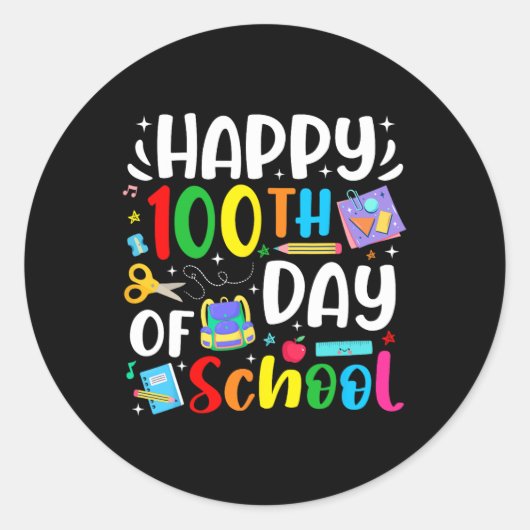 100ste dag leerling 100 dagen ronde sticker (Voorkant)