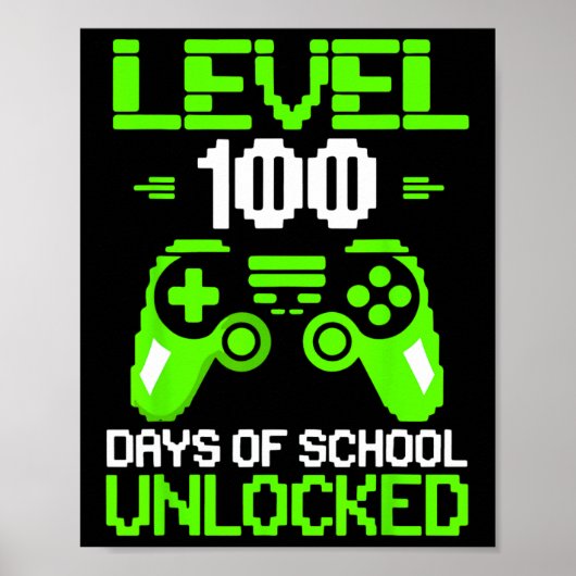 100ste Dag School Shirt Kinderen Videogames Jongen Poster (Voorkant)