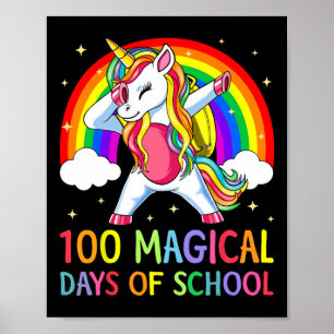 100ste dag school Unicorn 100 magische dagen Poster