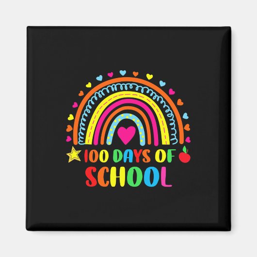 100ste dag schoolleraar regenboog 100 dagen magneet (Voorkant)
