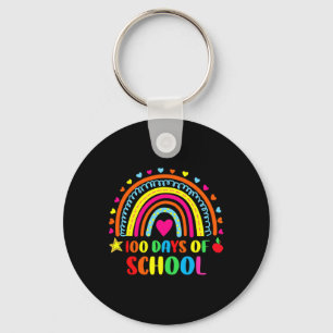 100ste dag schoolleraar regenboog 100 dagen sleutelhanger