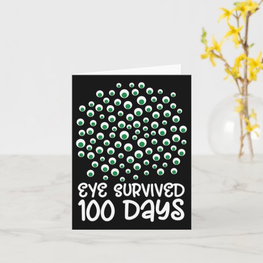 100ste dag schoolmonster Googly Eye overleefde 10 Kaart (Gele Bloem)