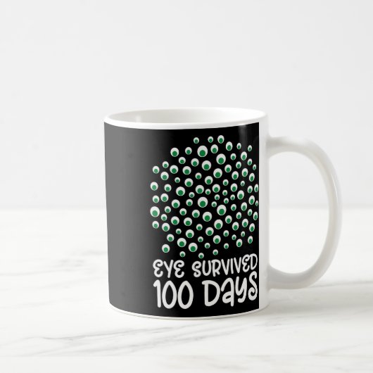 100ste dag schoolmonster Googly Eye overleefde 10 Koffiemok (Rechts)