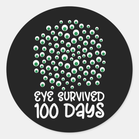 100ste dag schoolmonster Googly Eye overleefde 10 Ronde Sticker (Voorkant)