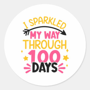 100ste dag sprankelde ik mijn weg door 100 dagen S Ronde Sticker