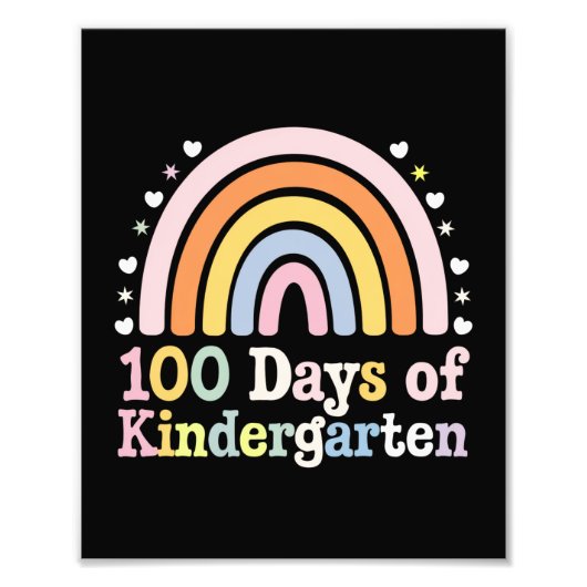100ste Dag van de Kleuterjuf Kinder 100 dagen Foto Afdruk (Voorkant)