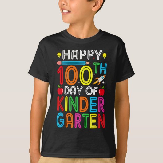 100ste Dag van de kleuterjuf Kinder 100 dagen SM T-shirt (Voorkant)