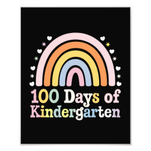 100ste dag van de kleuterleidster kinderen 100 dag foto afdruk