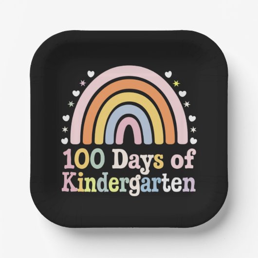 100ste dag van de kleuterleidster kinderen 100 dag papieren bordje (Voorkant)