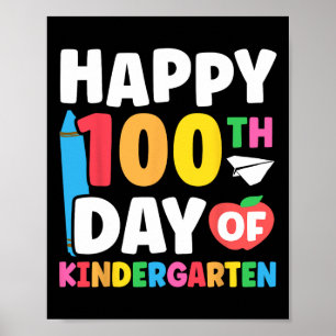 100ste dag van de kleuterschool Kinder 100 dagen v Poster