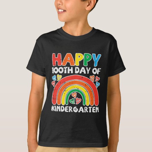 100ste Dag van de kleuterschool Rainbow 100 dagen T-shirt (Voorkant)