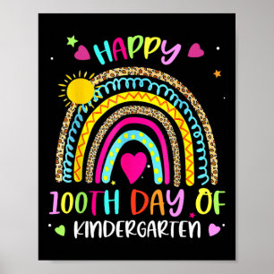 100ste dag van de kleuterschool regenboog 100 dage poster