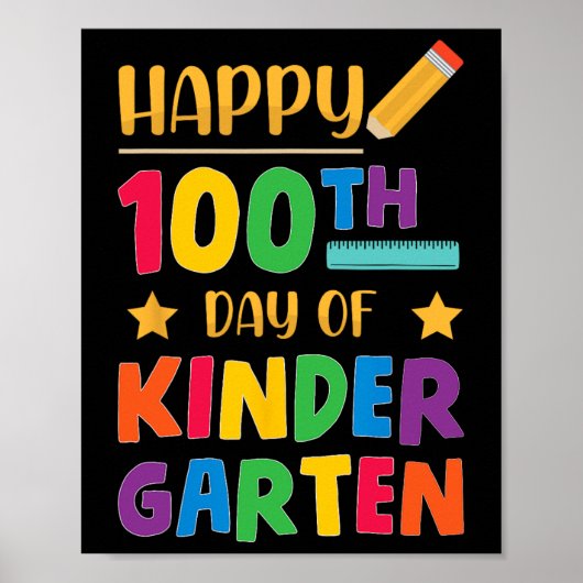 100ste dag van de Schattigee schoolstudent Poster (Voorkant)