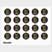 100ste dag van de Schattigee schoolstudent Ronde Sticker (Vel)