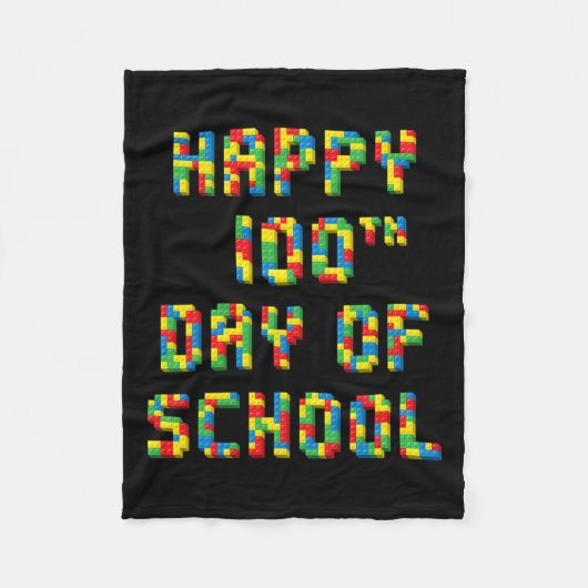 100ste dag van de school bouwblokken leraren Kinde Fleece Deken (Voorkant)