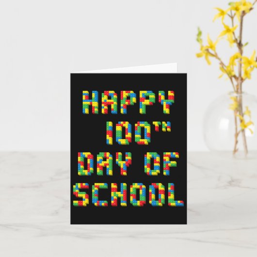 100ste dag van de school bouwblokken leraren Kinde Kaart (Gele Bloem)