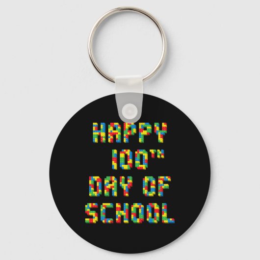 100ste dag van de school bouwblokken leraren Kinde Sleutelhanger (Voorkant)