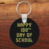 100ste dag van de school bouwblokken leraren Kinde Sleutelhanger (Voorkant)