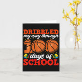100ste Dag van de School Boys Basketbal 100 dagen  Kaart (Gele Bloem)