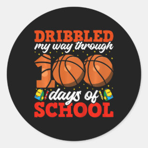 100ste Dag van de School Boys Basketbal 100 dagen  Ronde Sticker