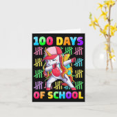 100ste Dag van de School Eenhoorn voor Meisjes Kin Kaart (Gele Bloem)