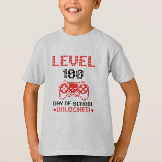 100ste Dag van de School Gamer T-Shirt - Kinder Vi (Voorkant)