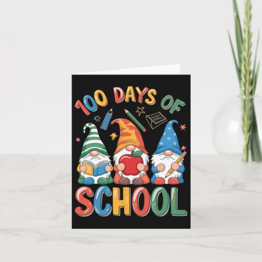100ste Dag van de School Gnome Leraar Student 100 Kaart (Voorkant)