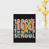 100ste dag van de school grappig kostuum voor kind kaart (Gele Bloem)
