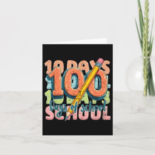 100ste dag van de school grappig kostuum voor kind kaart (Voorkant)