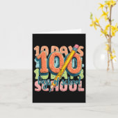 100ste dag van de school grappig kostuum voor kind kaart (Gele Bloem)