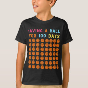 100ste dag van de school Grappig met een bal voor T-shirt