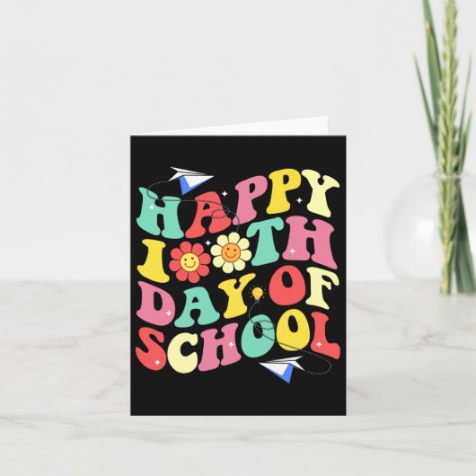100ste Dag van de School Groovy Student Kind Tea Kaart (Voorkant)