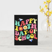 100ste Dag van de School Groovy Student Kind Tea Kaart (Gele Bloem)