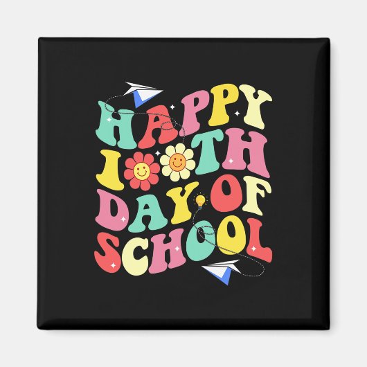 100ste Dag van de School Groovy Student Kind Tea Magneet (Voorkant)