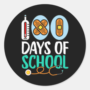 100ste dag van de school Kinder leraar 100 dagen v Ronde Sticker