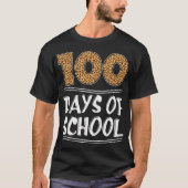 100ste dag van de school Leopard Print Gift Teache T-shirt (Voorkant)