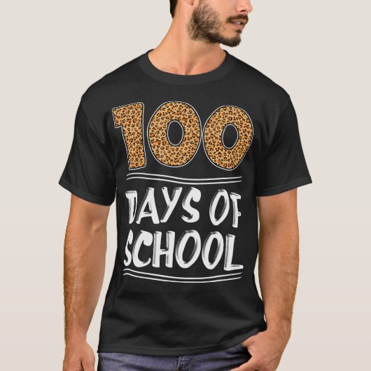 100ste dag van de school Leopard Print Gift Teache T-shirt (Voorkant)