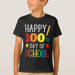100ste Dag van de School Leraar Jeugd Kinder Happy T-shirt