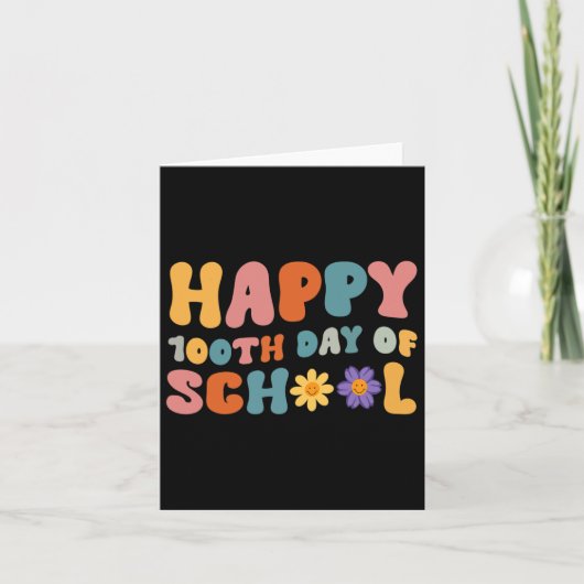 100ste dag van de school leraar Retro Groovy Happy Kaart (Voorkant)