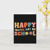 100ste dag van de school leraar Retro Groovy Happy Kaart (Gele Bloem)