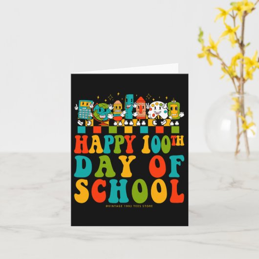 100ste dag van de school leraar student Kinder Gro Kaart (Gele Bloem)