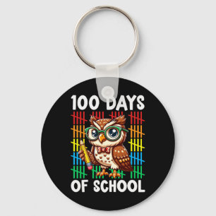 100ste Dag van de School Leraar Uil Pencil Happy 1 Sleutelhanger