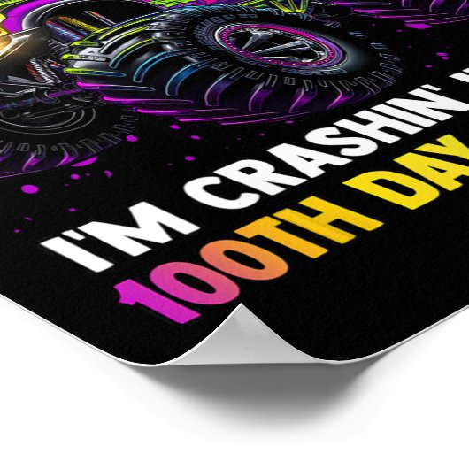 100ste Dag van de School Monster Truck Boys 100 Da Poster (Hoek)