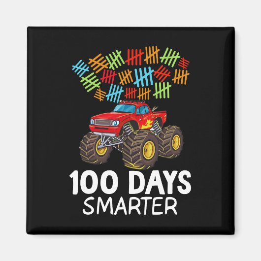 100ste dag van de school Monster Truck Peuter 100  Magneet (Voorkant)