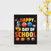 100ste Dag van de School Outer Space Teacher Stude Kaart (Gele Bloem)