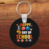 100ste Dag van de School Outer Space Teacher Stude Sleutelhanger (Voorkant)