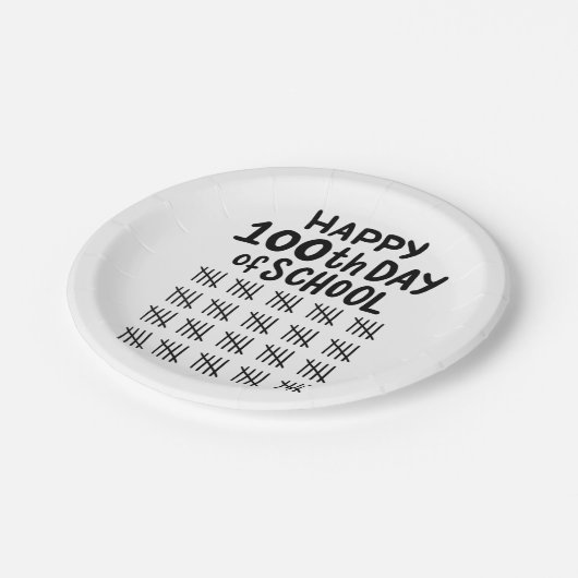 100ste dag van de school papieren bordje (Gekanteld)